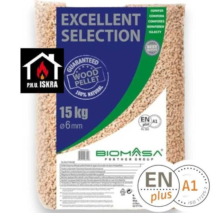 pellet EXCELLENT SELECTION pelet biomasa (pochodzenie - POLSKA) 1850