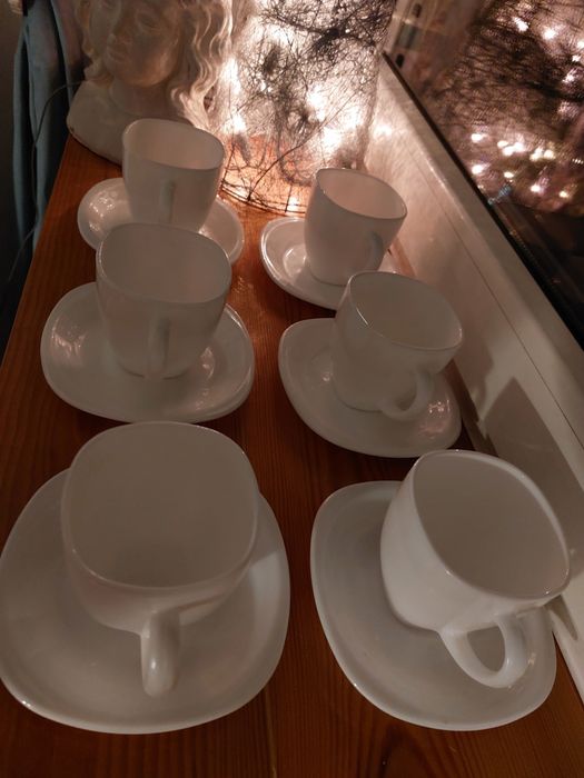 LUMINARC 6 kpl. CARINE WHITE Serwis kawowy 220 ml 12/6