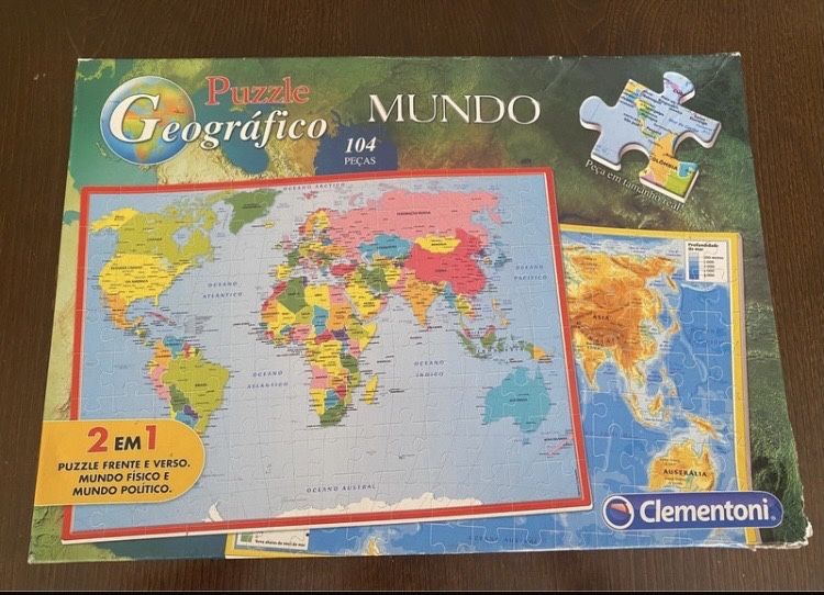 Puzzle Geográfico Mundo, 2 em 1