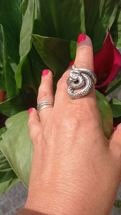 Anel Cobra de Prata