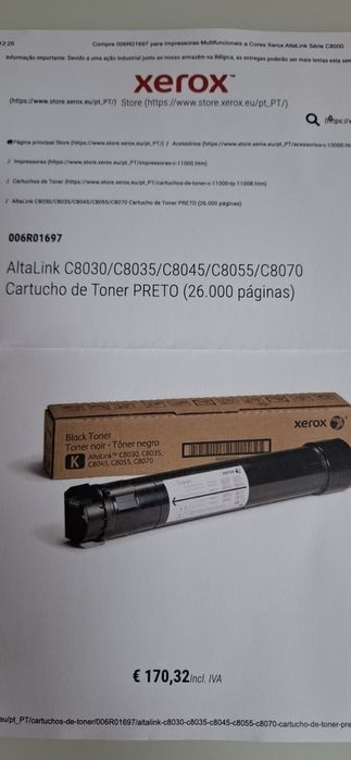 Cartuchos para xerox altalink C8035