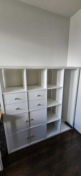 Ikea Kallax 4x4 z wkładami, stan dobry i szufladami