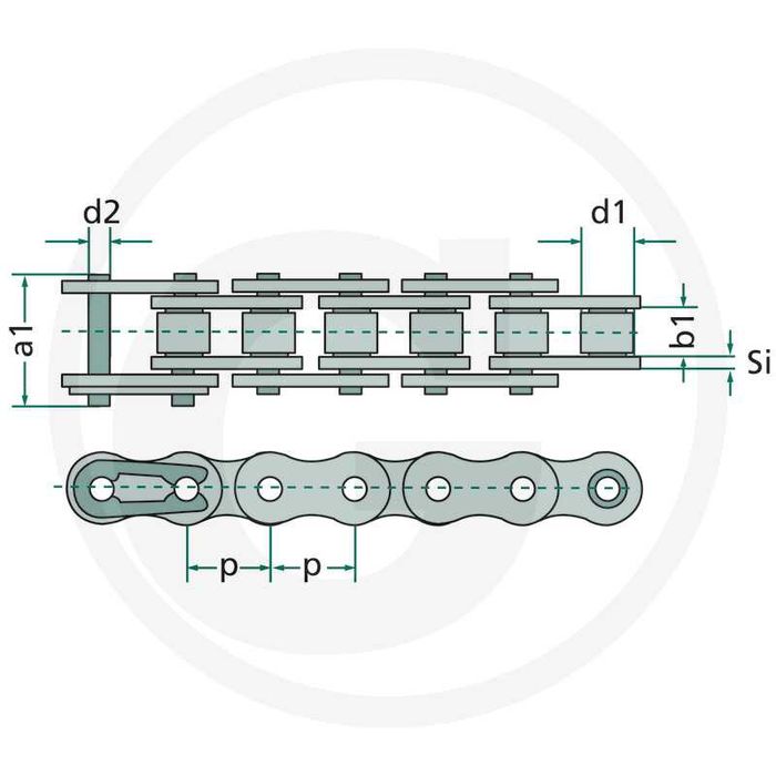Łańcuch napędowy rolkowy 1/2" 08B-1 Rexnord 5m+spinka Niemiecka Jakość