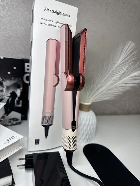 Випрямляч-фен для волосся 2в1 Airstrait HT-01 Kanzan Pink Бежевий колі
