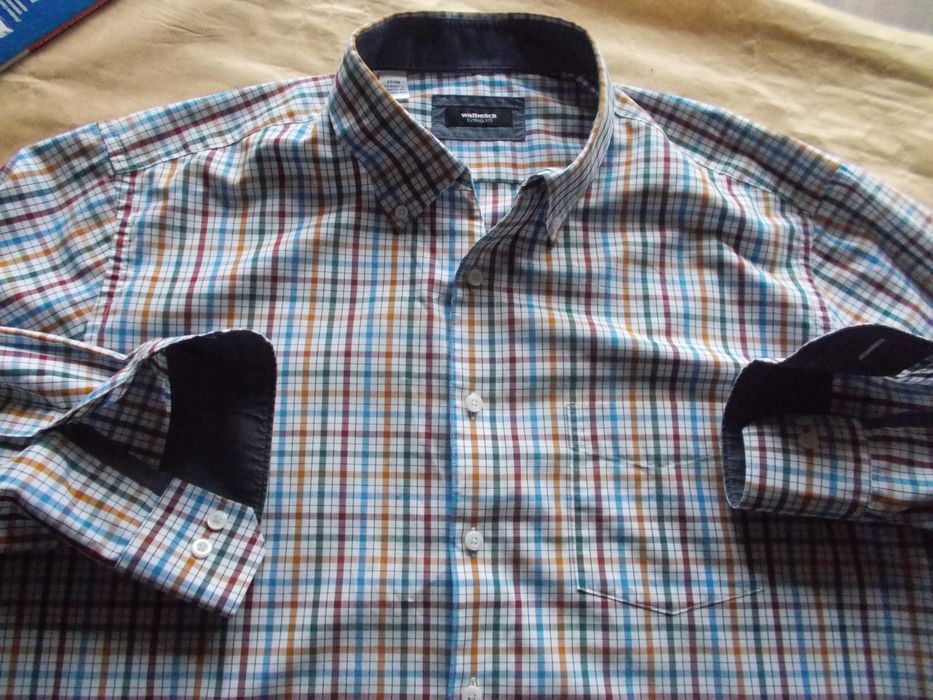 -5XL- WALBUSCH Designerska Koszula Męska 5XL /47 - 48 cm/ Szwajcaria