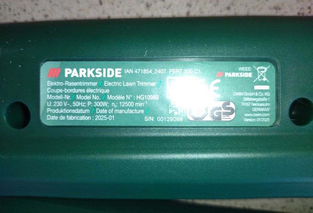 Тример для трави електричний PARKSIDE PERT 300 C1