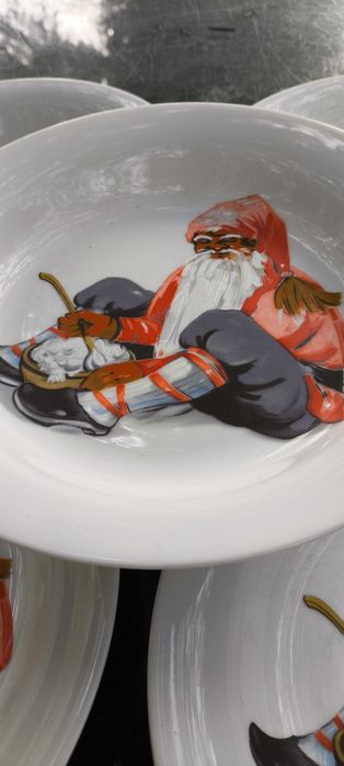 Talerze Kpm Krister Germany . Vintage Santa Claus .
