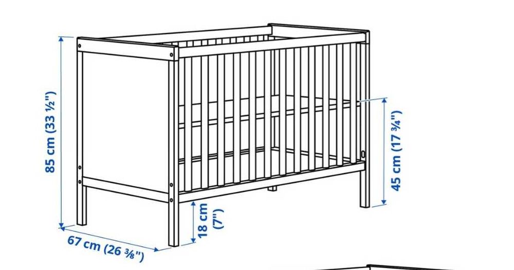 Berço bebé branco  SUNDVIK 60x120 cm