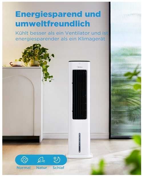MIDEA AC100-20ARB Klimator 4w1 55W | Chłodzi Nawilża Oczyszcza