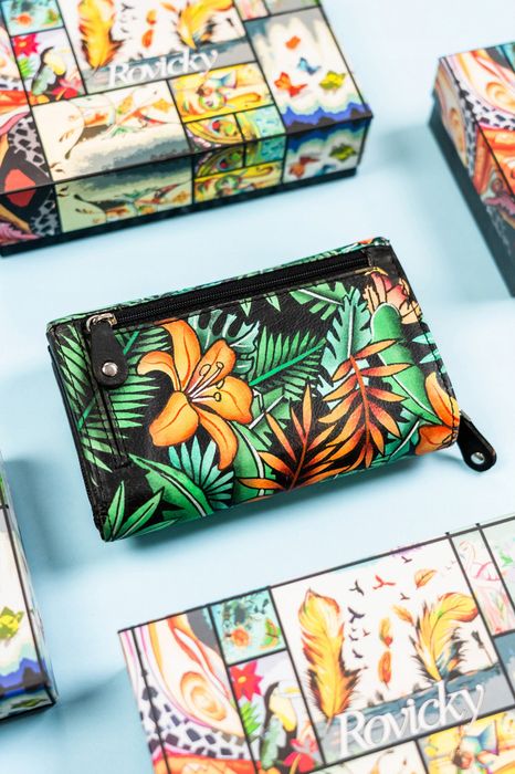 pojemny, skórzany portfel damski na zatrzask - rovicky