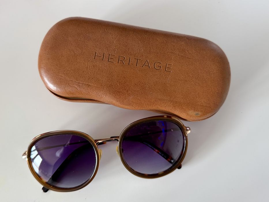 Heritage HSAF10 XX – okrągłe okulary przeciwsłoneczne, fioletowe szkła - retro / John Lennon vibe / indie fashion