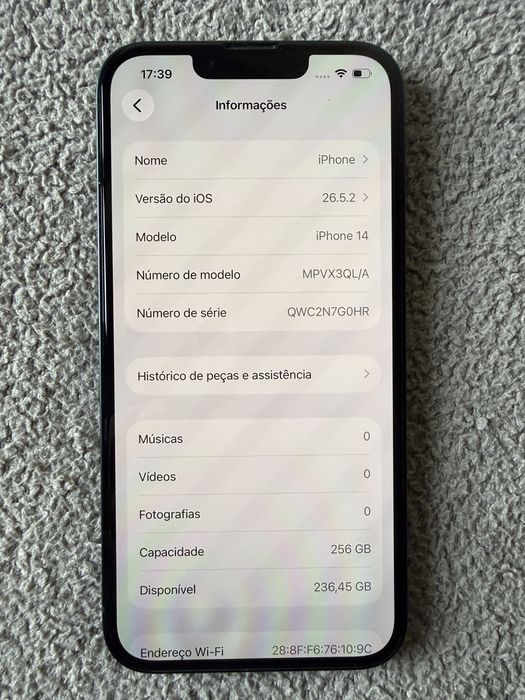 Apple iPhone 14 256Gb Preto