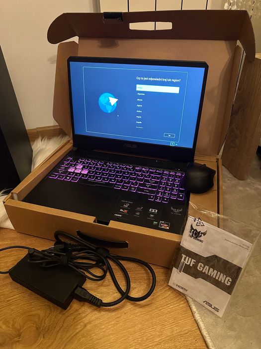 Laptop gamingowy ASUS TUF Gaming FX505DT + myszka | Stan igła!