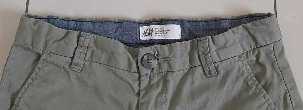 H&M spodenki chłopięce chino bawełna khaki R.128 j.NOWE
