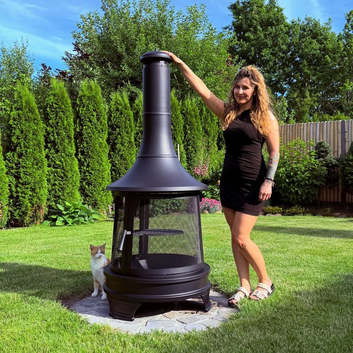 YAN Grill Palenisko Ogrodowe Kominowe z Funkcją Grilla BBQ