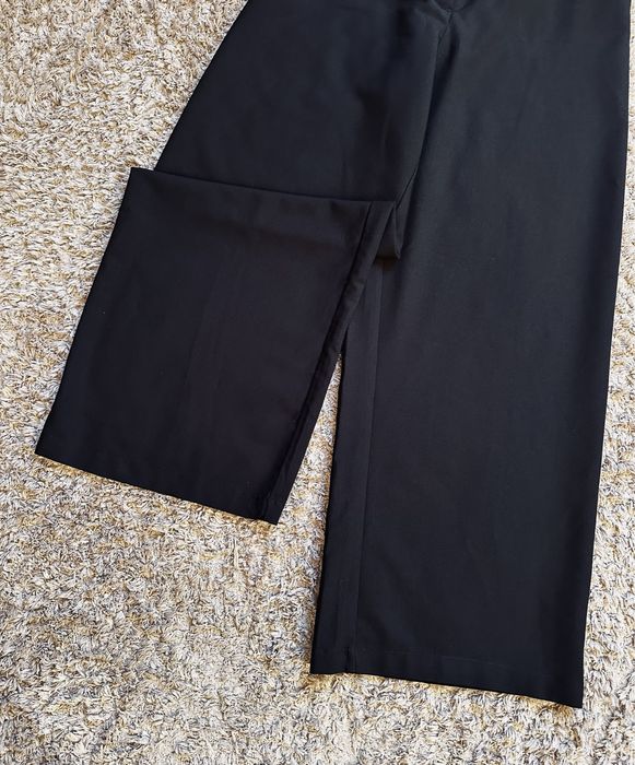 Черные брюки с широкими штанинами широкие штаны палаццо широкі штани