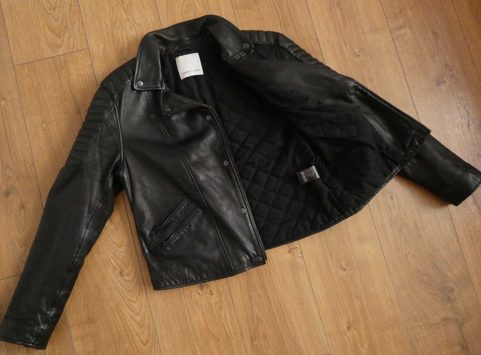 Kurtka skórzana damska Samsøe Samsøe pilotka SKÓRA biker RAMONESKA S/M