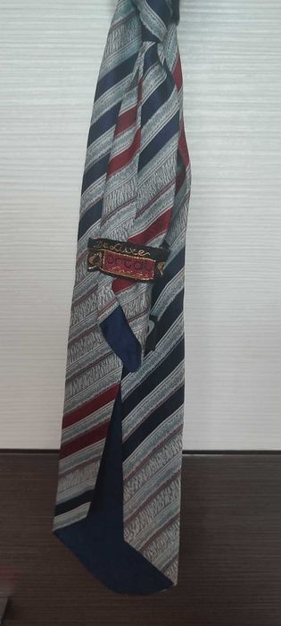 krawat meski szaro-granatowy