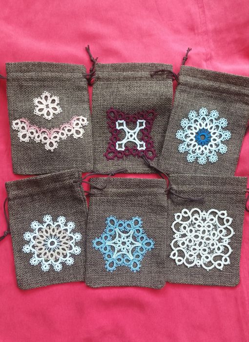 Woreczki z koronką RĘKODZIEŁO