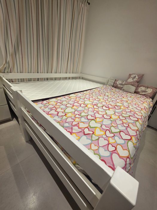 Beliche em L Branco com estante