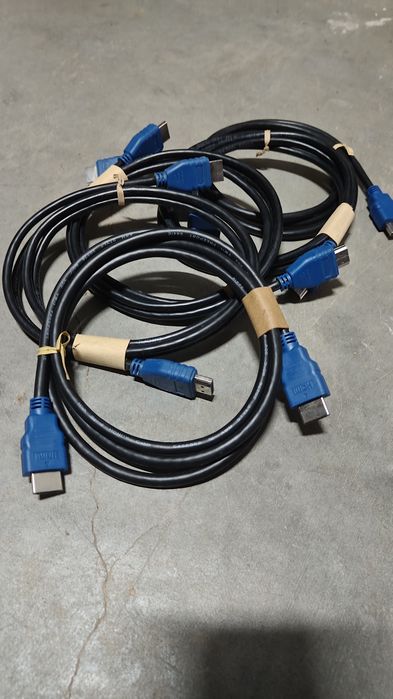 Lote 5 Cabos HDMI High Speed – Pontas Azuis (Como Novos)