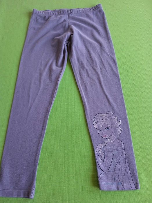 Legginsy - dla dziewczynki - szare z Elsą - roz. 110/116 -