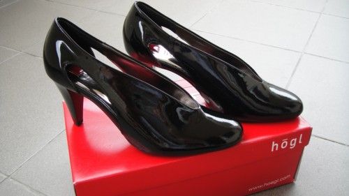 HOGL buty NOWE damskie czarna skóra lakier r. 38 (5) na obcasie