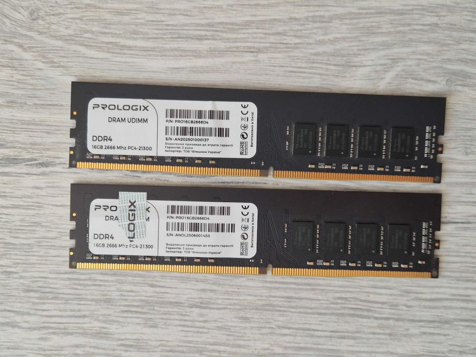 пам'ять DDR4 32GB Kit (2x16) 2666MHz ProLogix. Trade-IN