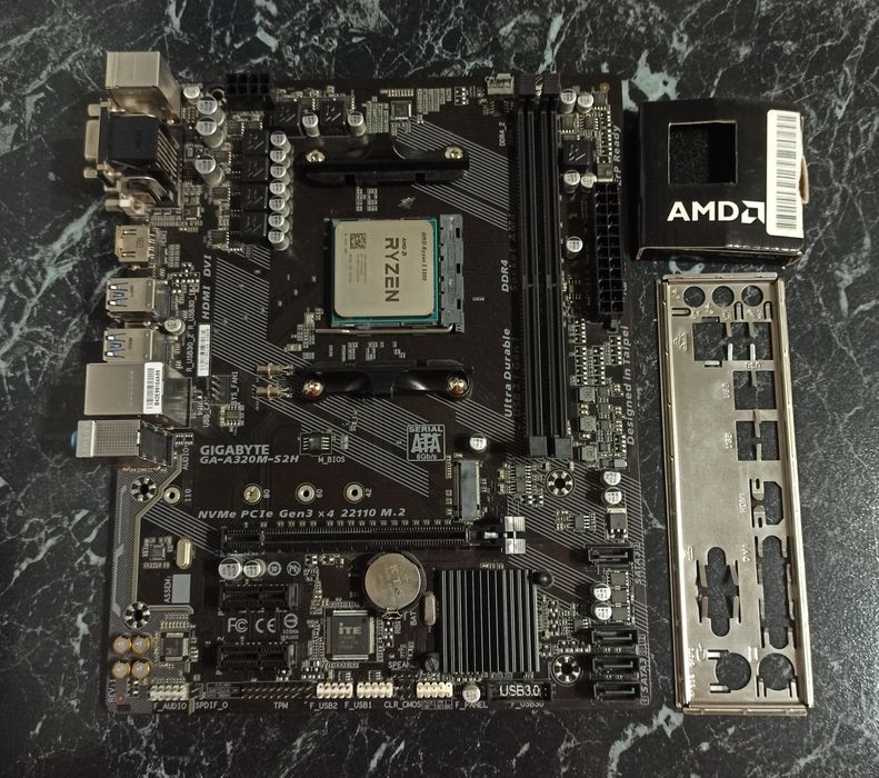 Комплект AMD AM4: Gigabyte GA-A320M-S2H + AMD Ryzen 5 5500
