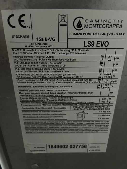Salamandra Pallets Caminetti 8.7kw