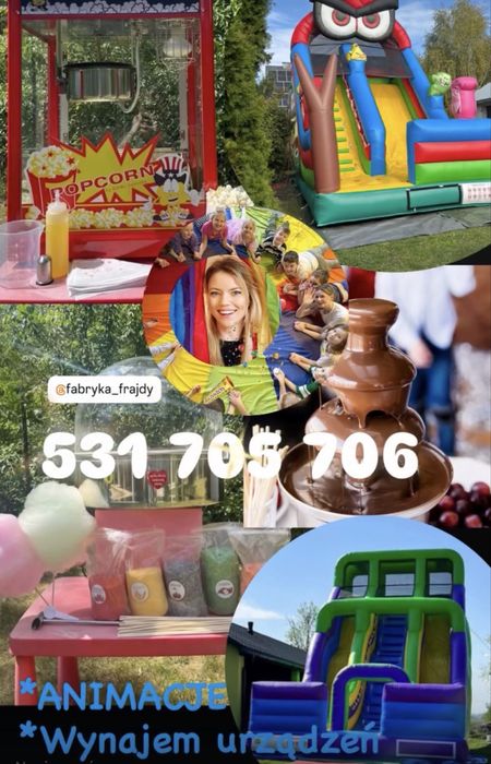 Animacje dmuchańce wata popcorn fontanna czekoladowa