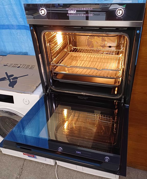 Топовый встраиваемый духовой шкаф Смег Smeg Linea SCP112-8 пиролиз вбудована духовка духова шафа