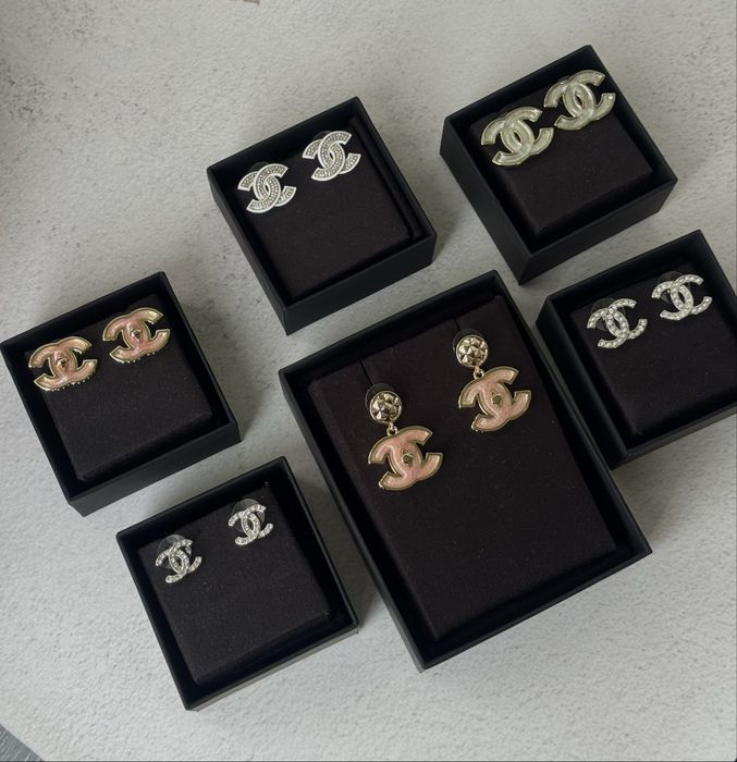 Сережки Chanel, шанель пусети з перлинами, сережки святкові