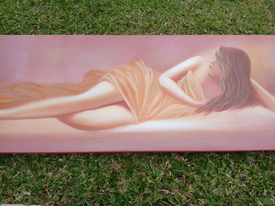 Tela com pintura a óleo