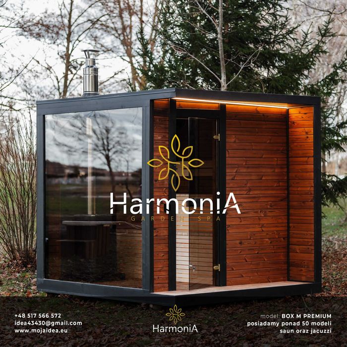 sauna kwadratowa, fullglass, thermowood, piec , dostępna, PROMOCJA, EKSPOZYCJA