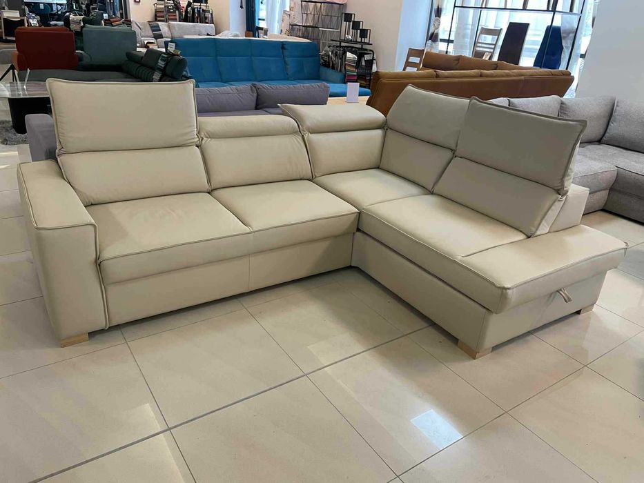 (170WN) Narożnik skórzany, z funkcją spania 6299 zł