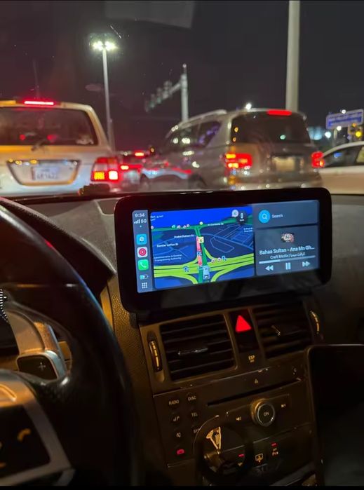 Tela Android 14 Mercedes W204 + GPS + Carplay sem fios (Novo)