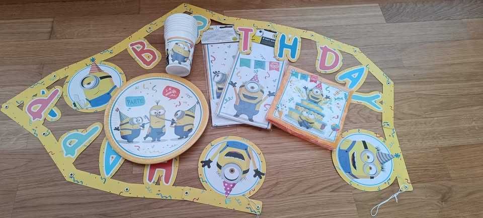 Conjunto de festa aniversário e festas temáticas Minions