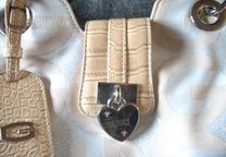 Mala original  pele e tecido Gussaci cor bege -  ÚLTIMOS DIAS