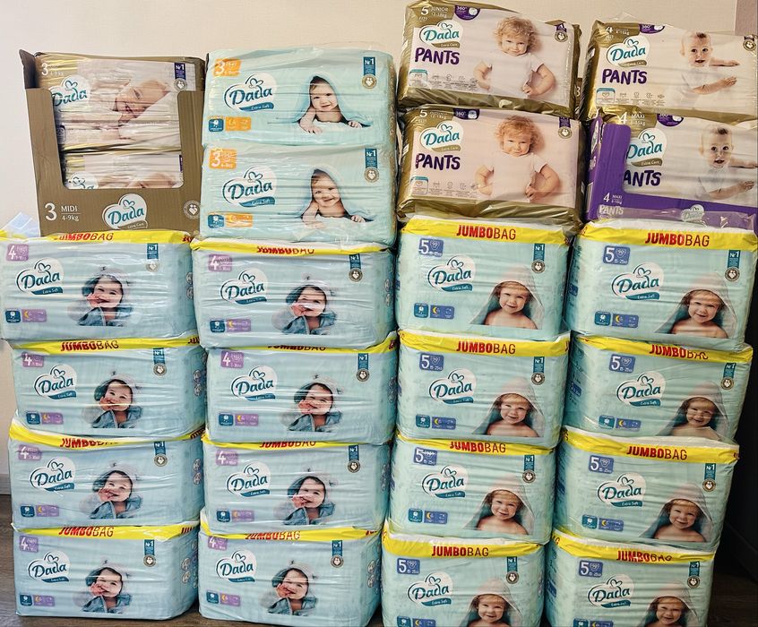 Pampers Памперси Dada 3,4,5,6extra soft трусики. серветк4,5,6 jumbo bag