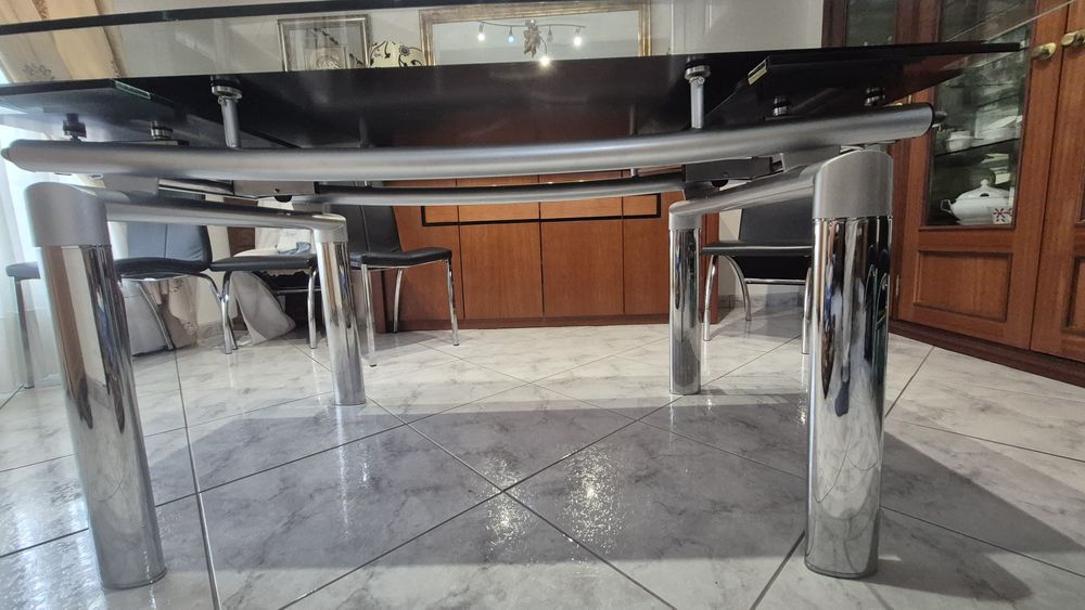 Mesa de jantar vidro temperado preto