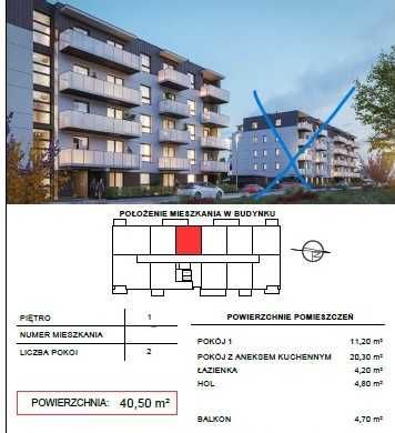 Sprzedam nowe mieszkanie 40,50 m² Grójec, stan deweloperski
