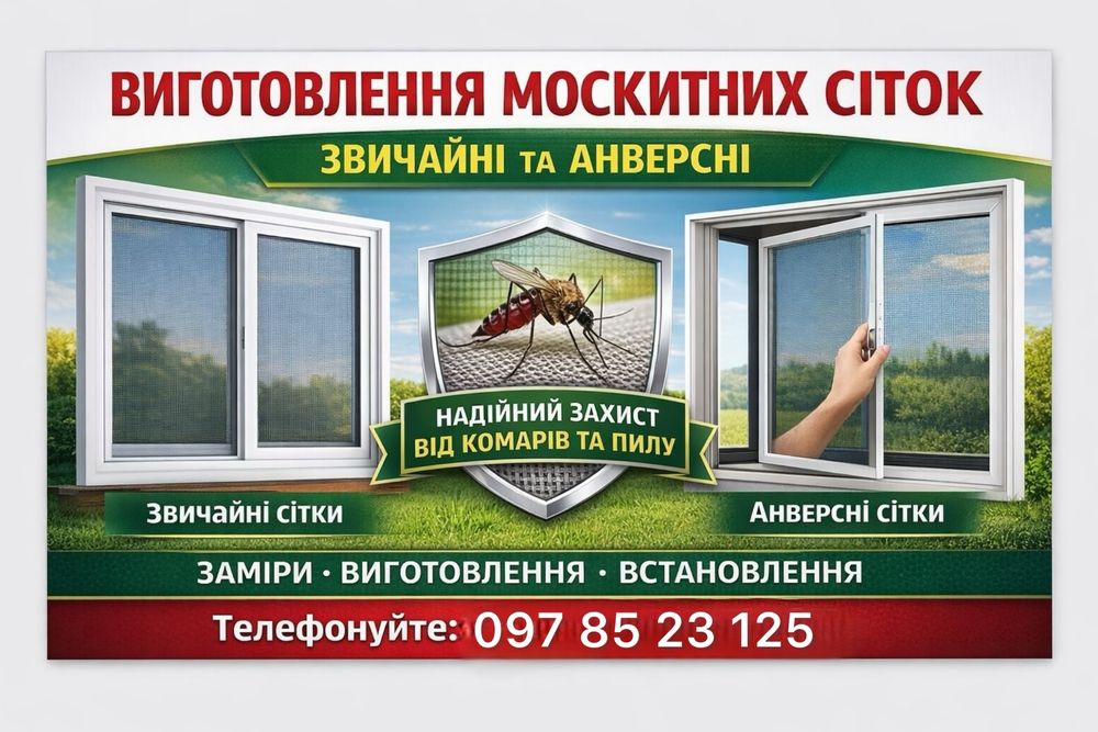 Москітні сітки та регулювання вікон