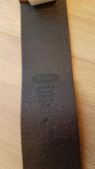 Nowy skórzany pasek do spodni dł. 100 cm brązowy włoska skóra old navy