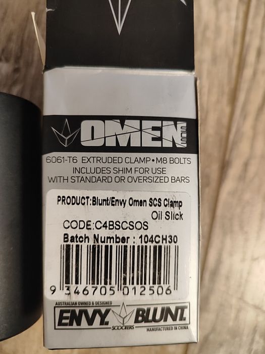 Obejma, zacisk Blunt omen