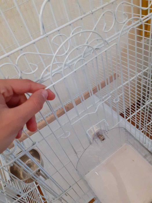 Gaiola de Papagaio Grande Branca Pouco Uso