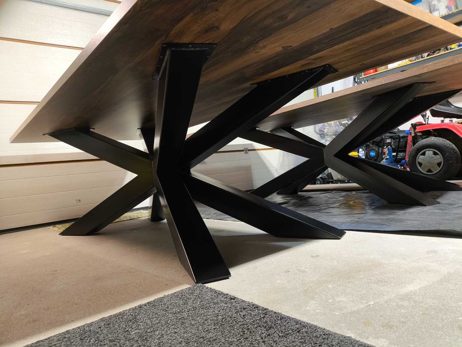 Duży stół do salonu, jadalni, sali konferencyjnej - Dąb Halifax Cynowy