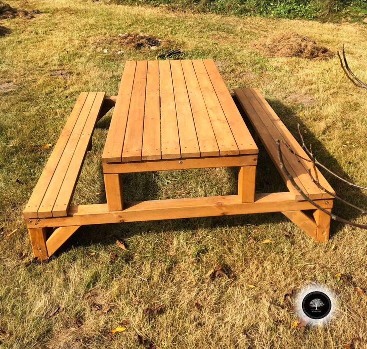 Stół piknikowy XXL, ławka, stół ogrodowy solidny, stolik 200x180cm