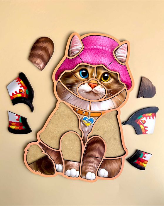Drewniane puzzle konturowe «Kot»