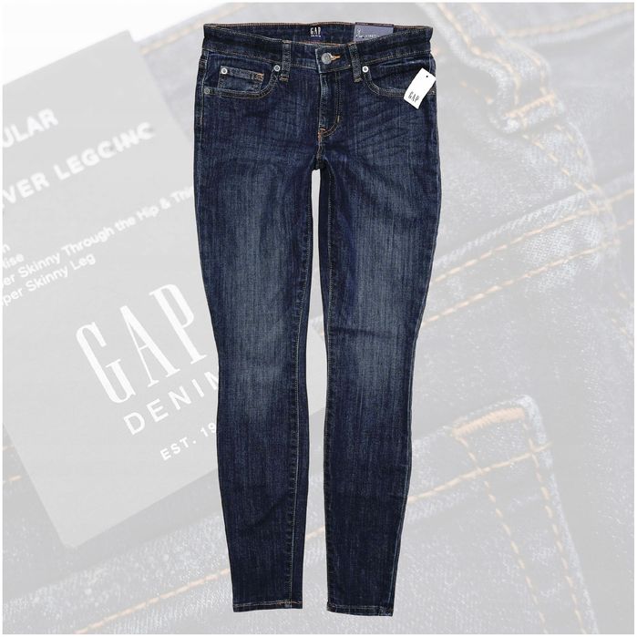 GAP | FOREVER LEGGING | Piękne Niebieskie Jeansy Damskie Skinny r.24R